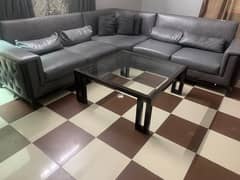 l shape sofa with 7 persons for drawing room with table