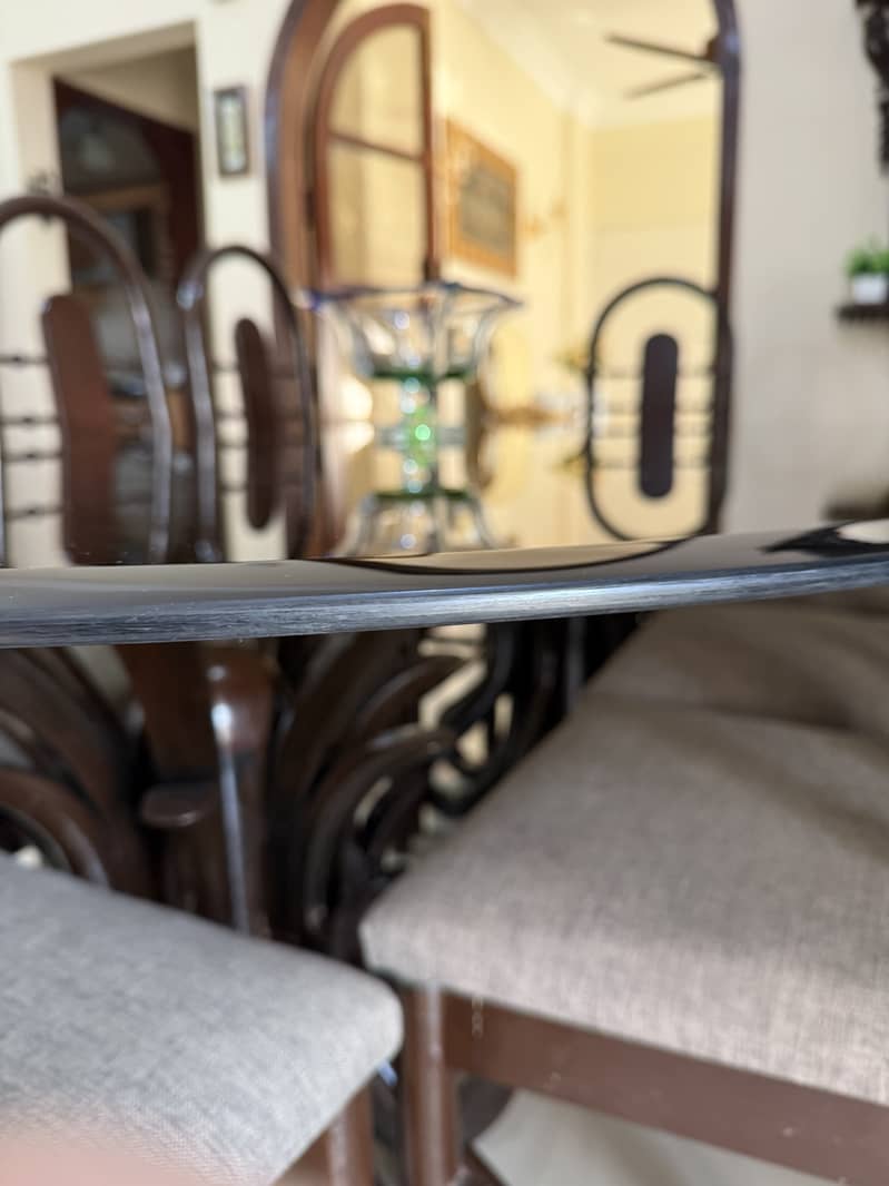 Glass top dinning table with 8 chairs 3