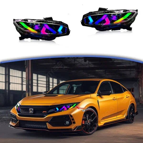 Honda Civic RGB Headlights Lamborghini Style 2016-2021 2