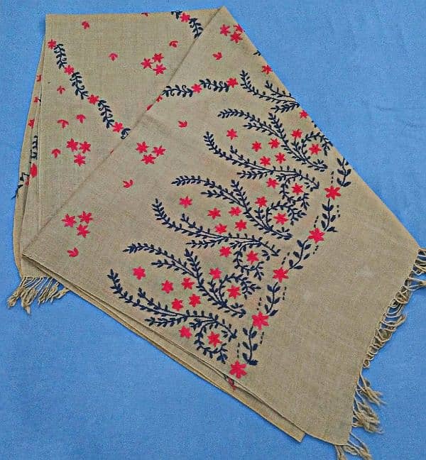 Hand made woolen shawls with embroidery 12