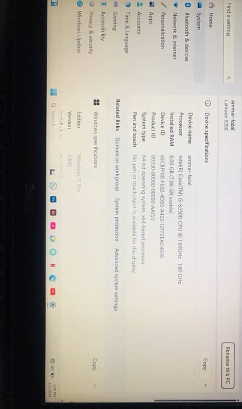 Excellent condition Dell Core i5 8th Generation Laptop 10