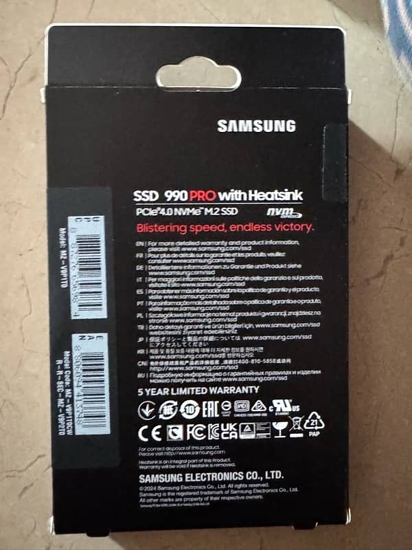 Samsung 990 Pro Nvme With Heatsink Box pack 2