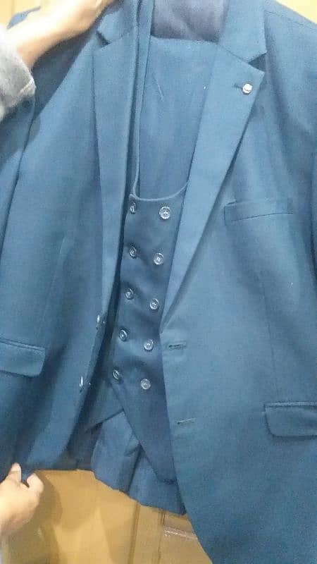 Title: "Stylish Blue 3-Piece Pant Coat Set - Worn Once! 1