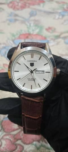 Carerra leather strap Watch