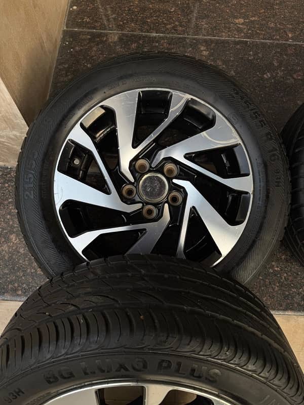 civic x 16” Alloy rims and tyers for sale 3