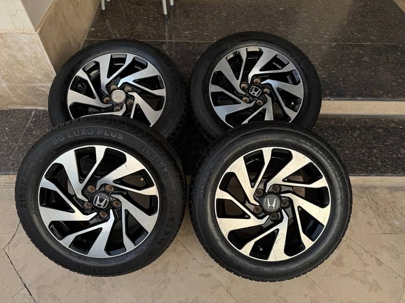 civic x 16” Alloy rims and tyers for sale 4