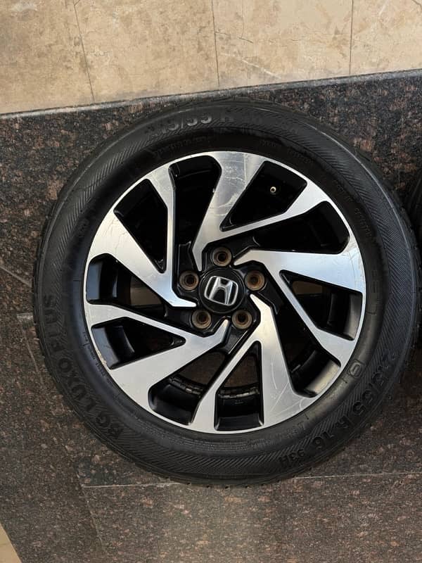 civic x 16” Alloy rims and tyers for sale 6