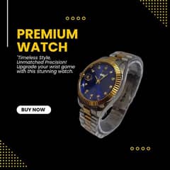 "Luxury Two-Tone Quartz Watch  | Day & Date | Blue Dial – 2999 Only!"