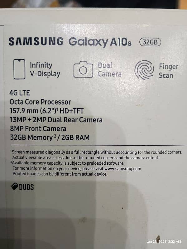 Samsung A10s 2gb ram 32gb rom 1