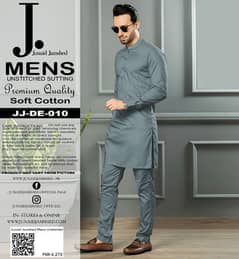 Men's Cotton Unstitched Suits Available