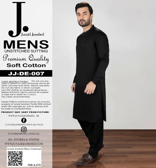 Men's Cotton Unstitched Suits Available 4