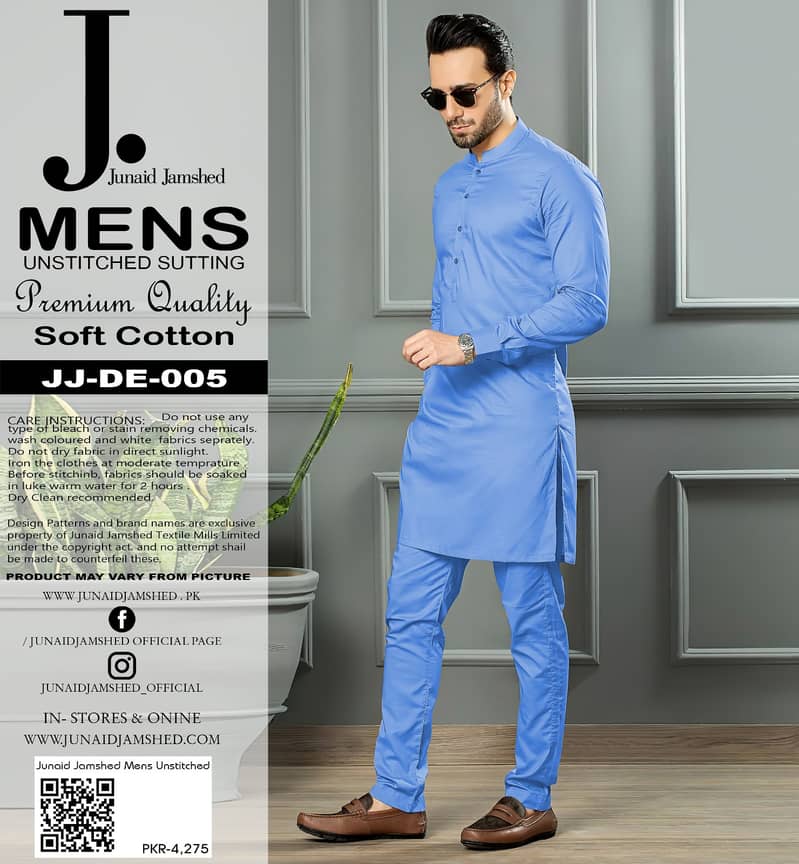 Men's Cotton Unstitched Suits Available 5