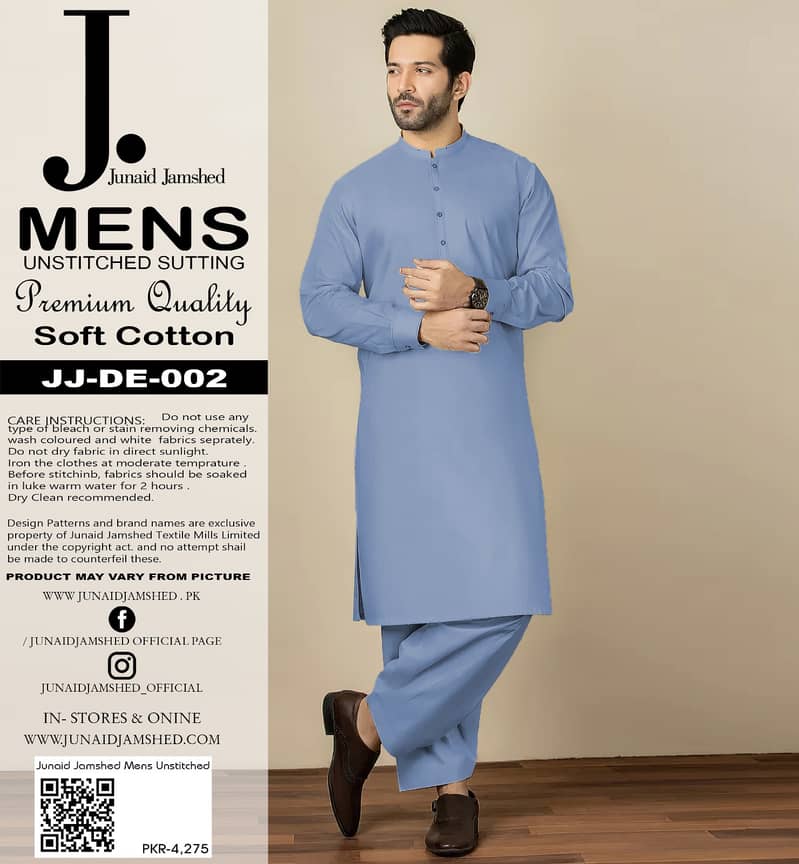 Men's Cotton Unstitched Suits Available 8