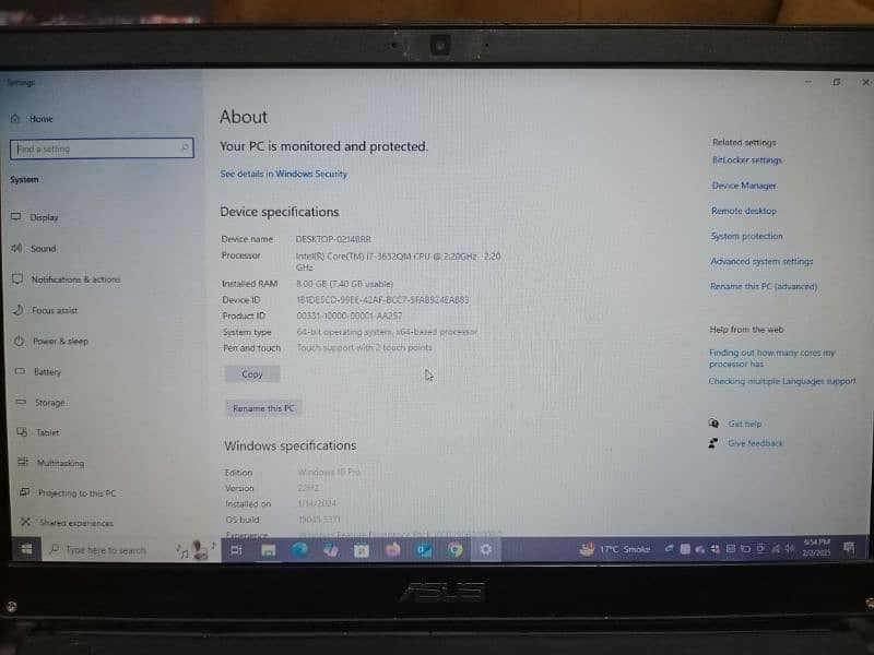 i7 3rd Generation Laptop 8gb ram 500gb hard 0