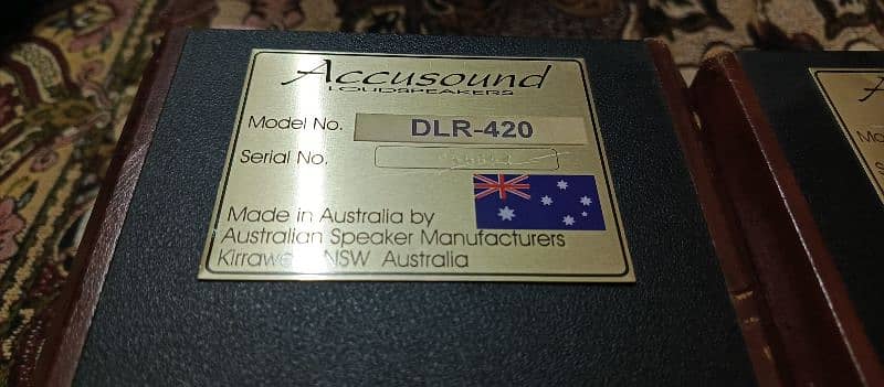 ACCUSOUND. speaker model no. DLR. 420. 3