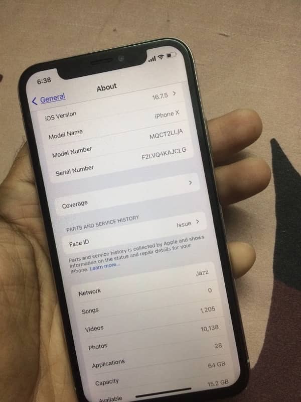 Apple iphone X 64 GB JV PTA Approved 5