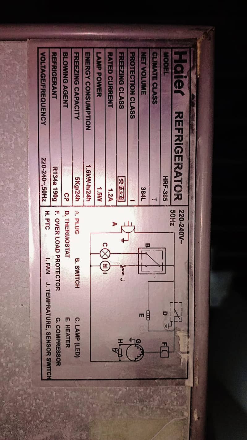 Haier Refrigerator - Model HRF-385 Urgent Sale, Fully Size 6