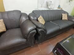 Leather brown  sofa set