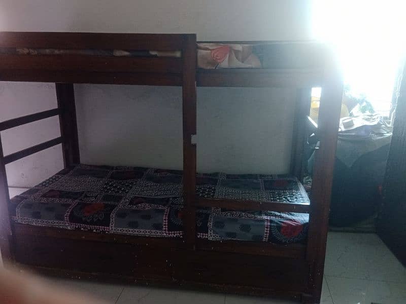 Double Bed/ Double story bed wooden 1