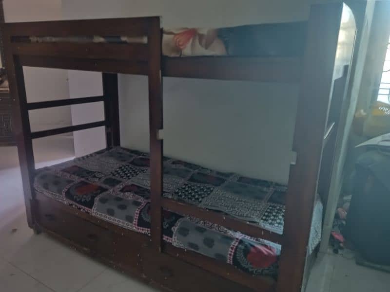 Double Bed/ Double story bed wooden 2