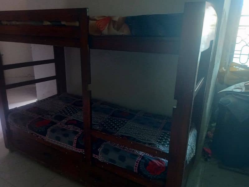 Double Bed/ Double story bed wooden 3