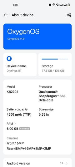 one plus 8t 5G