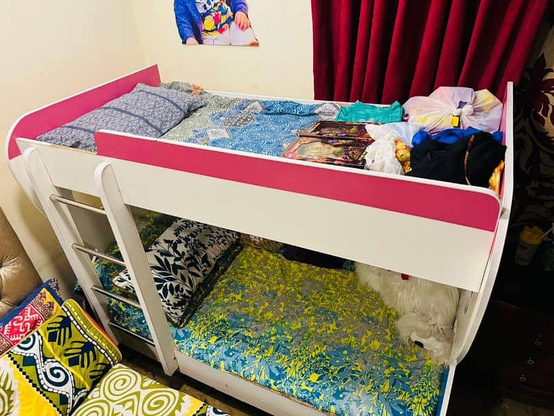 solid wooden bunk bed for kids 0