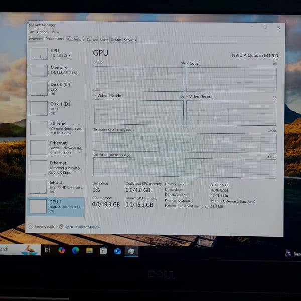 Dell precision 7520 I7 6th Gen 10