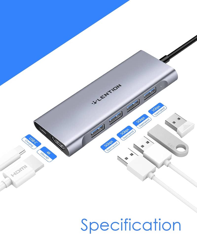 Vako Multiport USB-C-Hub-Adapter 9in1 4K HDMI VGA SD Card MicroUSB 3.0 17