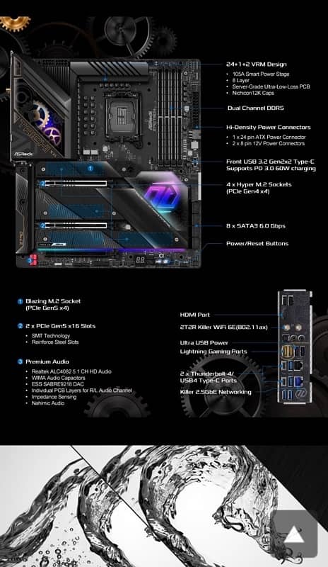 ASrock Z790 Taichi Premium EATX Board with 12700Kf combo 10