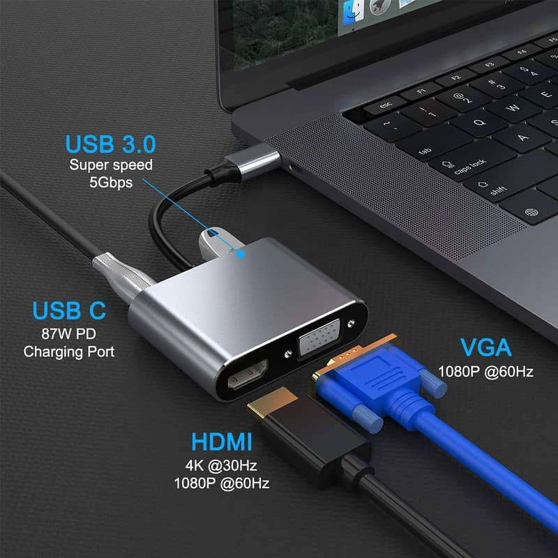 LENTION Type C 6in1 USB-C Multi-Port Hub uwith 4K HDMI Output, 12