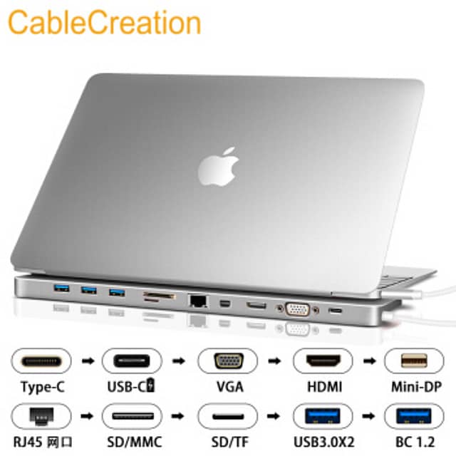 LENTION Type C 6in1 USB-C Multi-Port Hub uwith 4K HDMI Output, 13