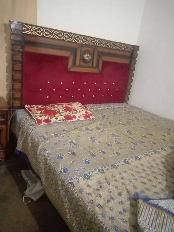 Double bed with side tables for sale 1