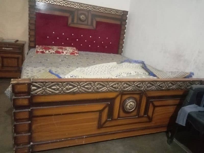 Double bed with side tables for sale 2