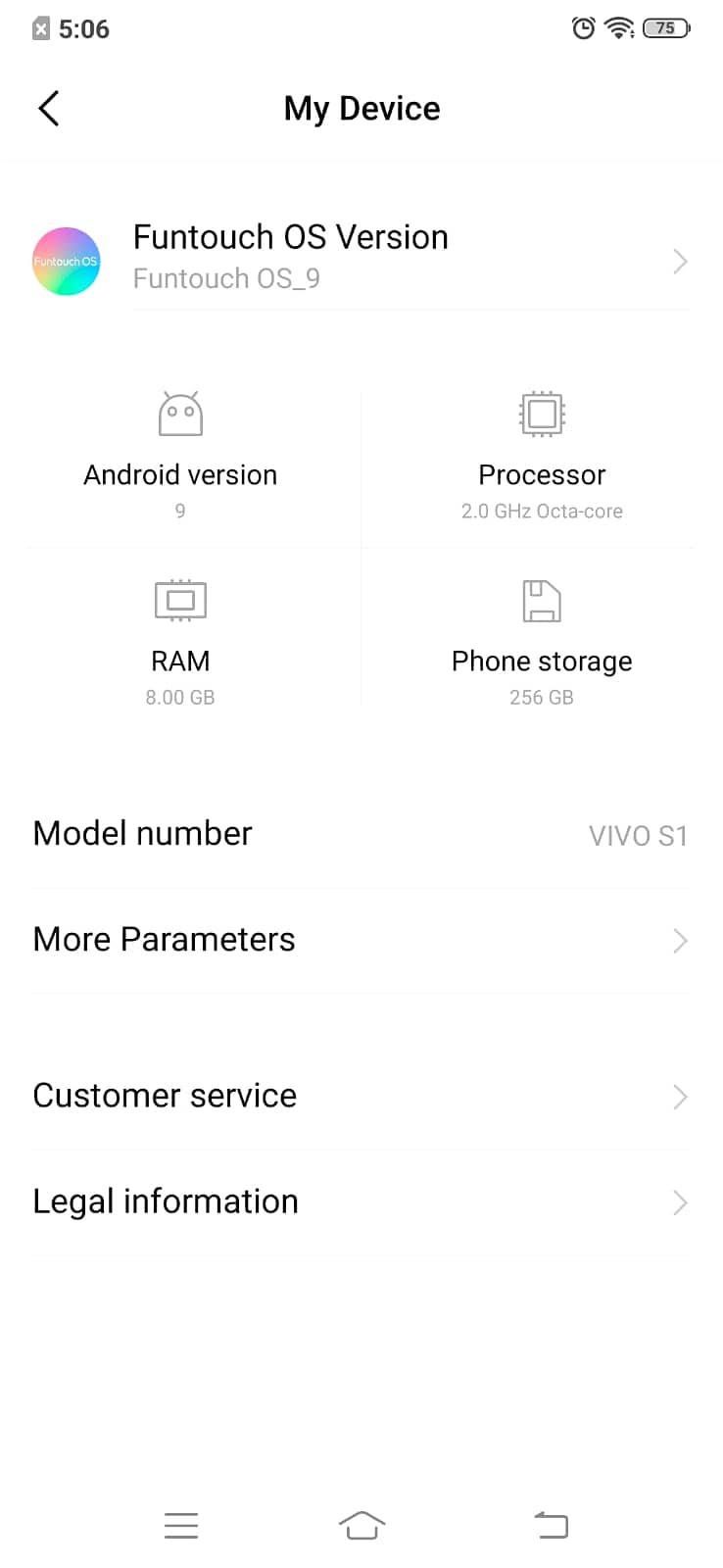 ViVo S1 8GB RAM 256GB ROM 6