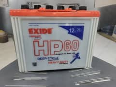 Exide HP 60 new battery with warranty card only 5 months used