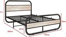 Minos Metal Bed Frame with Headboard and Footboard 1