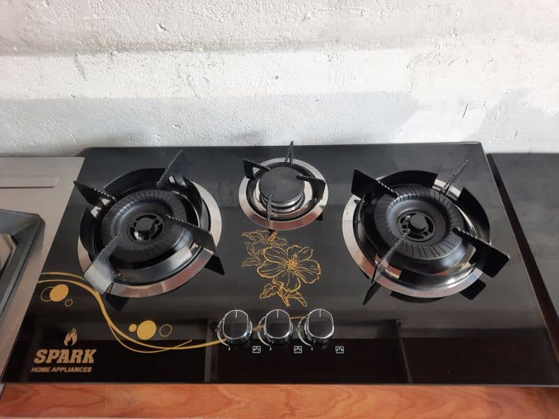 Spark Brand three burner high Quality gas cooking stove 0