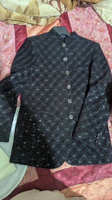 Prince Coat Black Sitara Work Best Quality 0