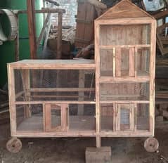 beautiful bird cage ,with birds n pots and swings 03236615287