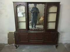 pyore black wood showcase and mirror