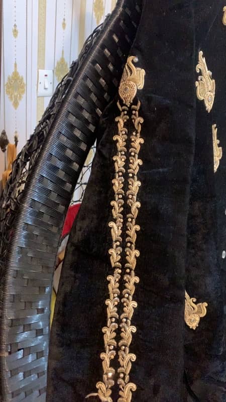 Designer Black Velvet Sherwani 2