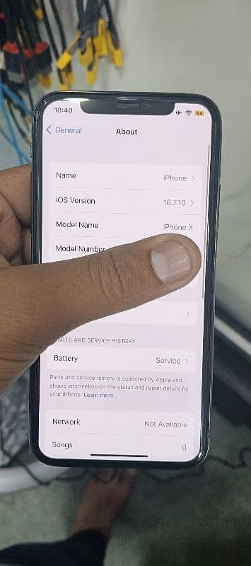iphone X non pta 64 GB All okay but battery service 75/ health 6
