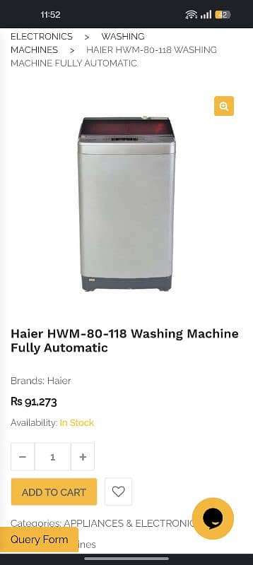 Haier HWM-80-118 Washing Machine Fully Automatic 2