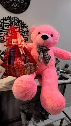 Imported Teddy Bear  With Customise Chocolate Basket, Gift Basket