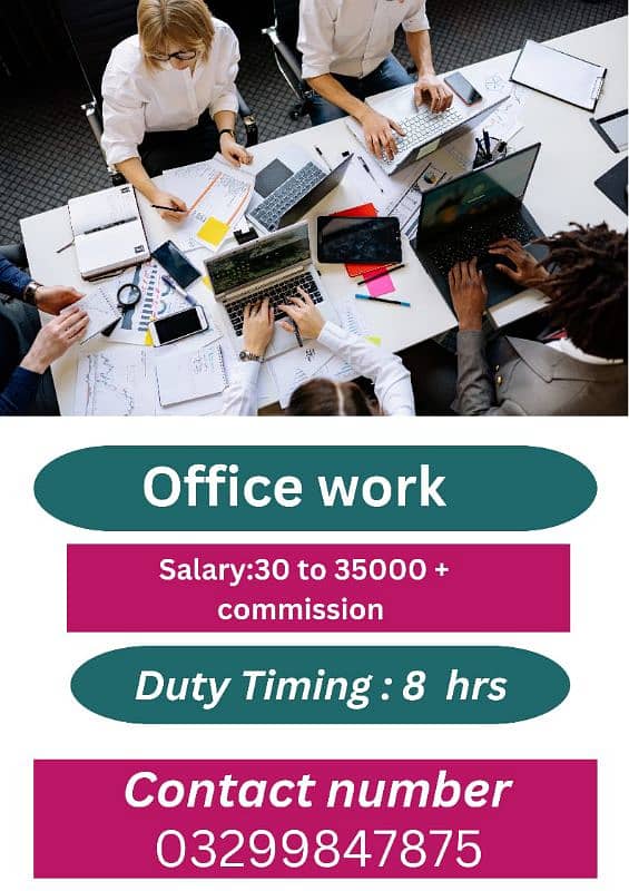 office work available in Lahore 0