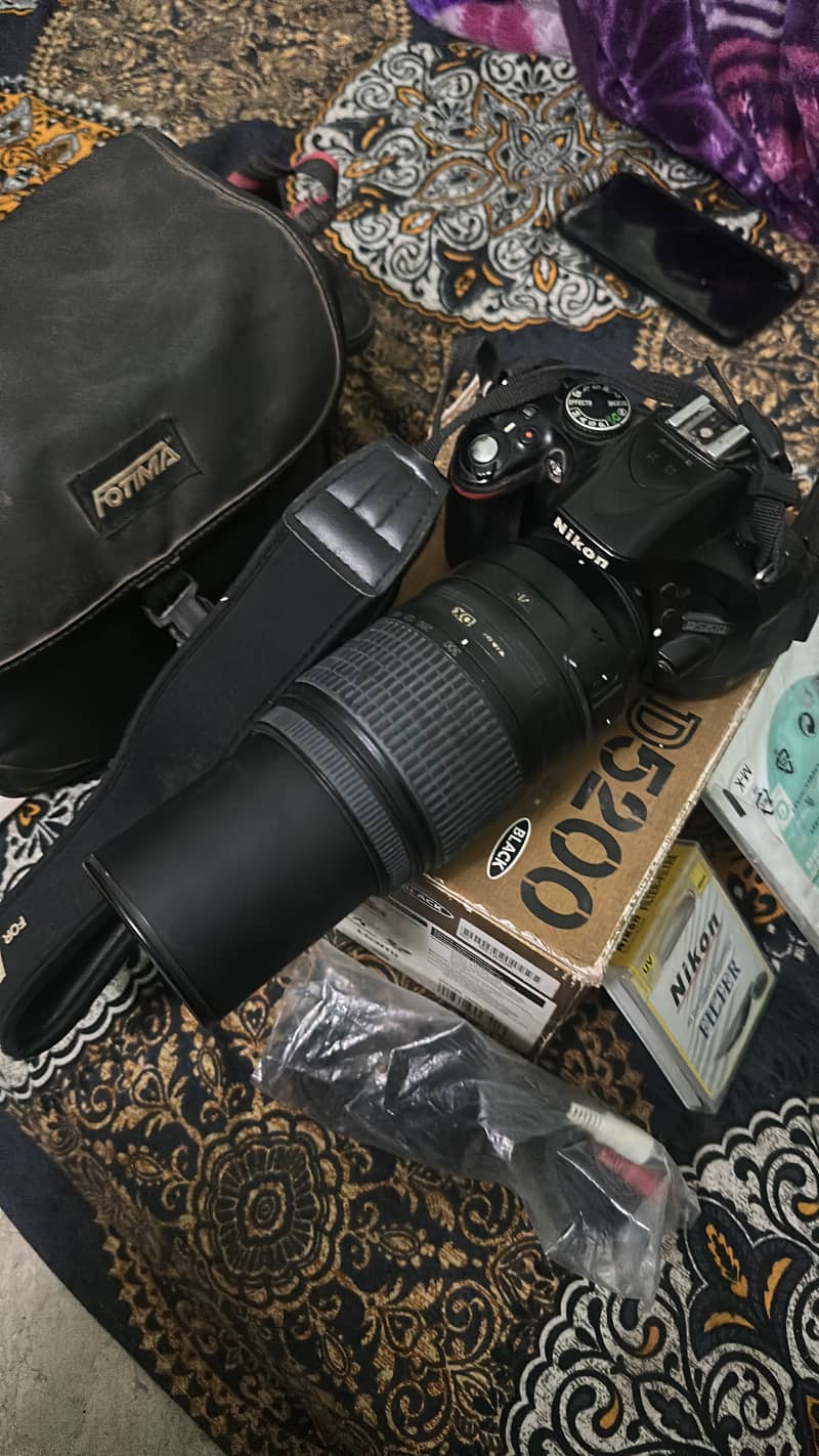 Nikon 5200D With Box and VR 55-300mm Lens 0