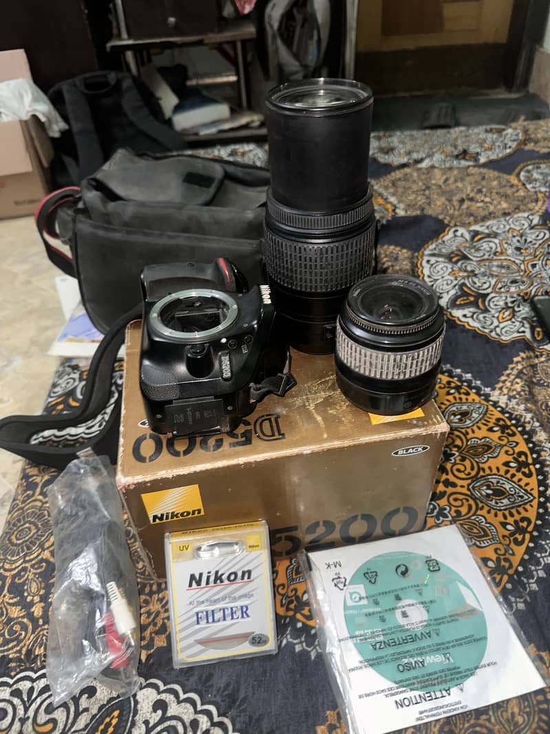 Nikon 5200D With Box and VR 55-300mm Lens 1