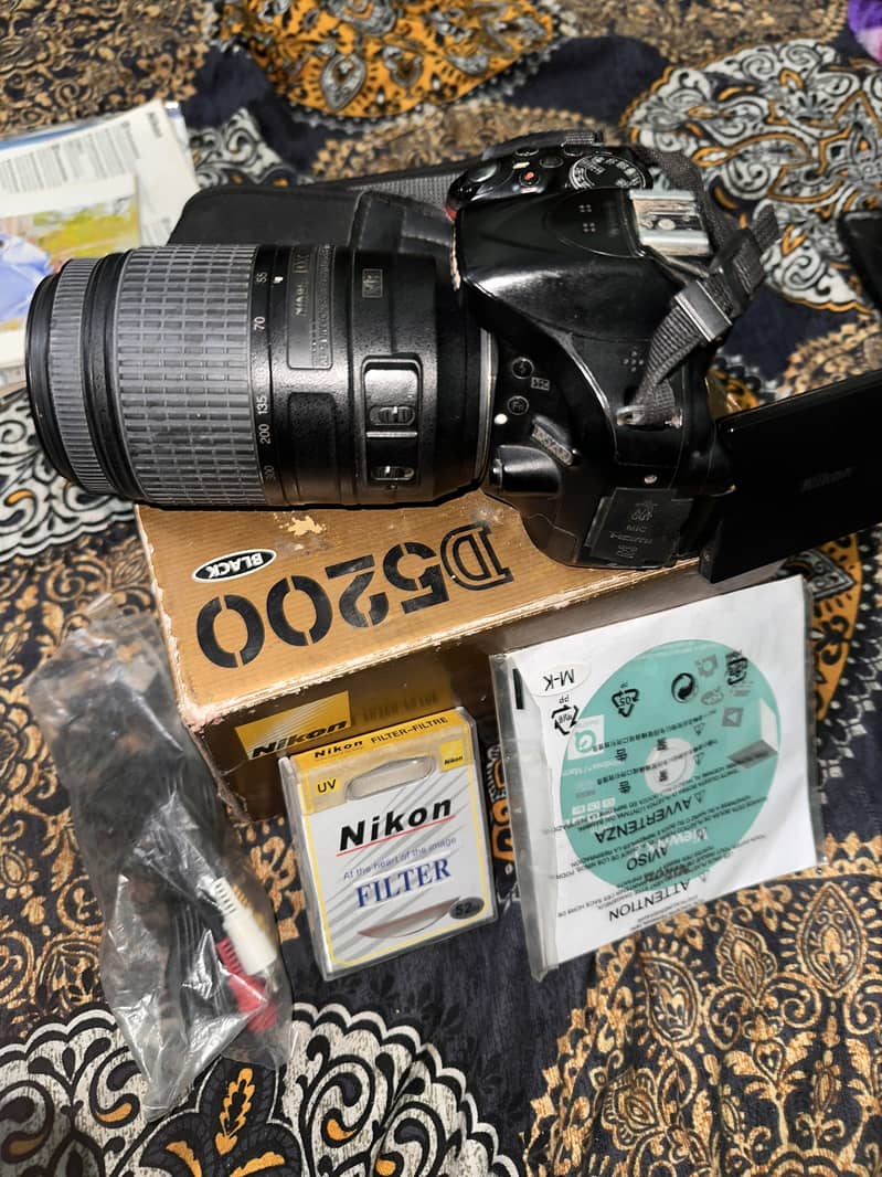 Nikon 5200D With Box and VR 55-300mm Lens 12