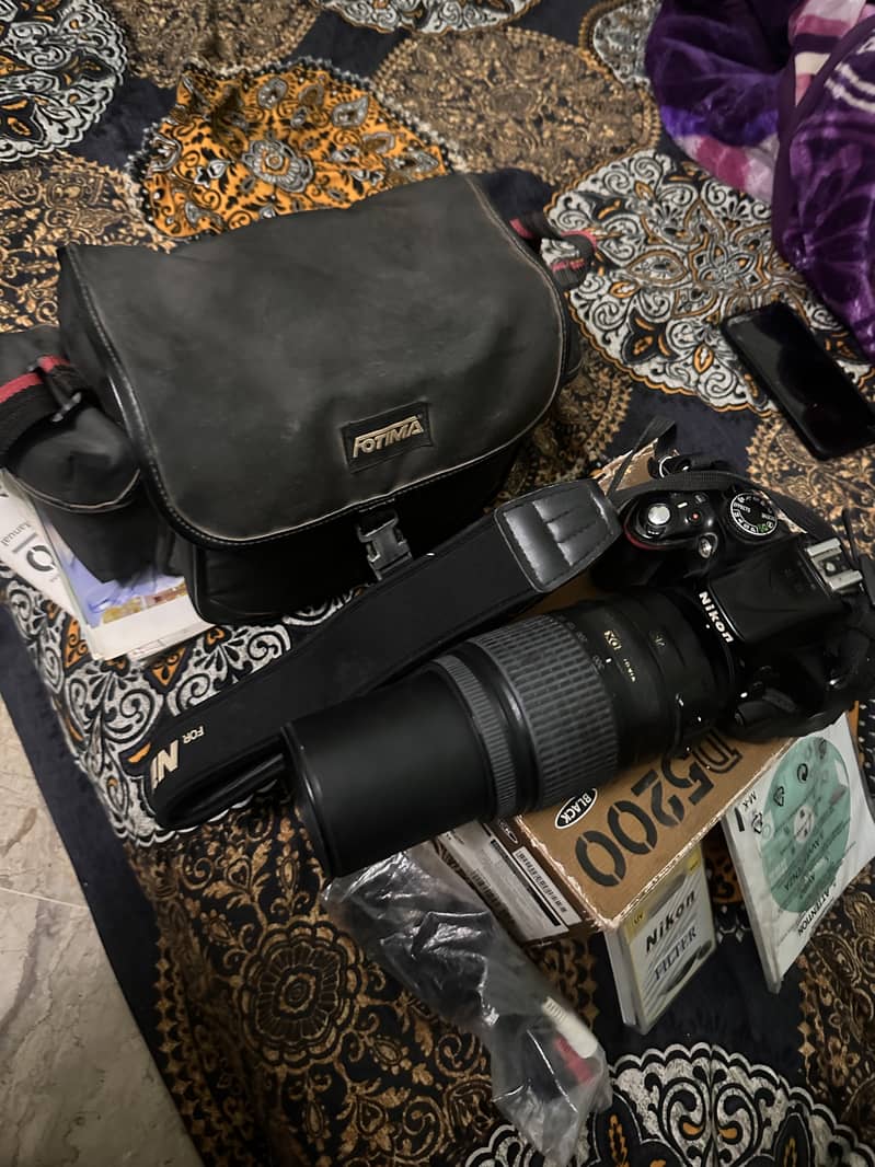 Nikon 5200D With Box and VR 55-300mm Lens 13